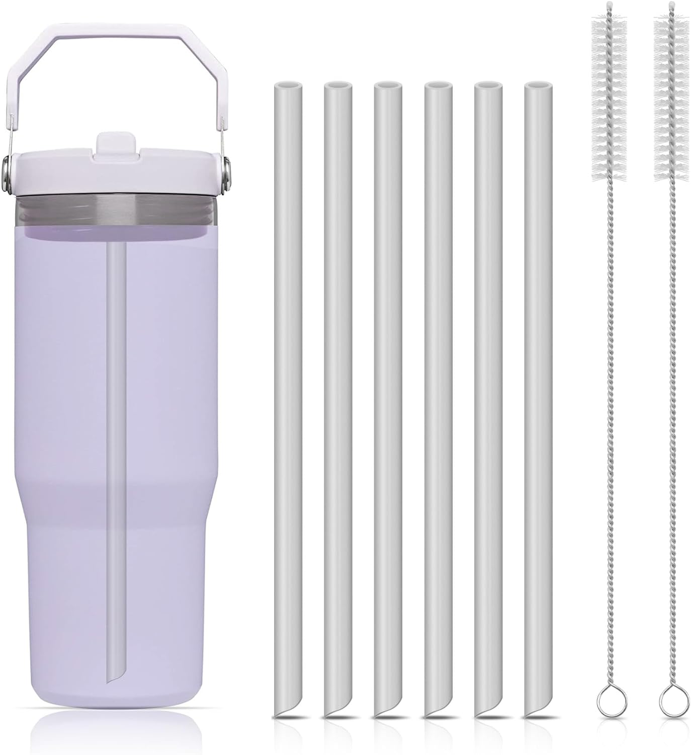 Reusable Straw - 6 Stück wiederverwendbare Strohhalme aus Kunststoff