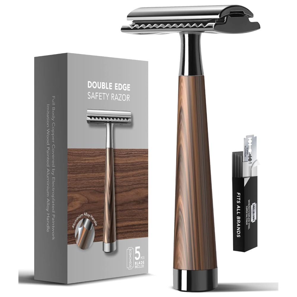 Safety Razor Handle - Professioneller Herren-Doppelklingen-Rasierer, Rasierer mit Griff aus