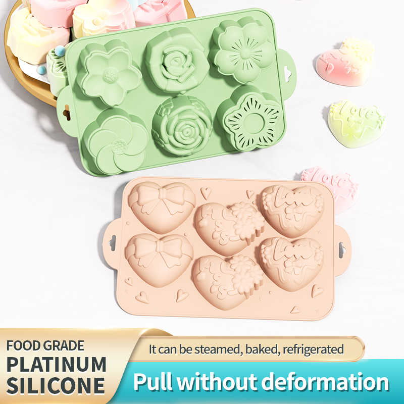 Eco Soap - Silikon-Seifenform, Herz- und Blumenform mit Verschiedenen