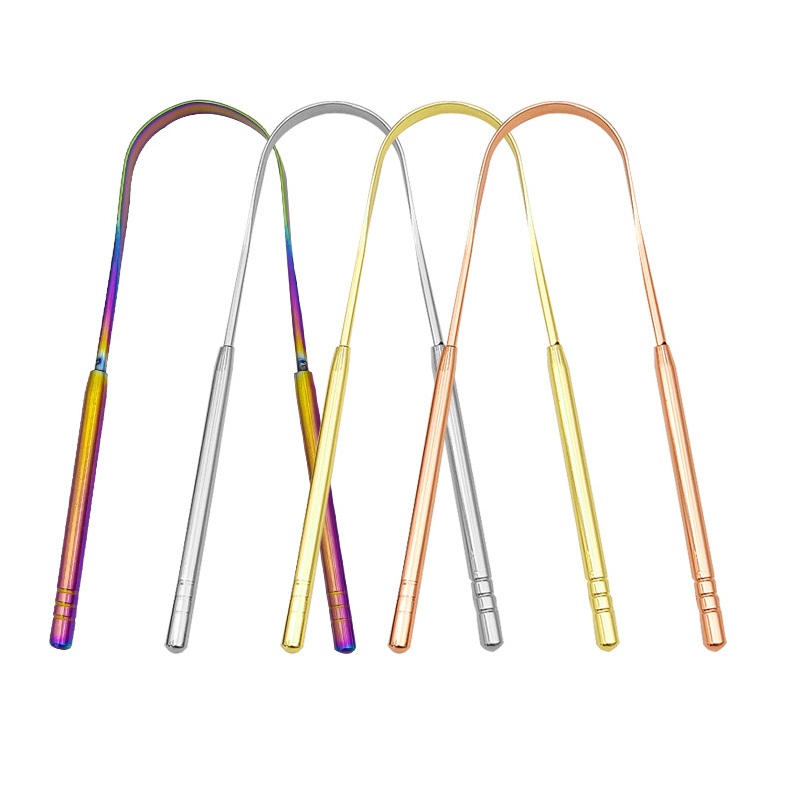 Bamboo Toothbrush - 4 farben Edelstahl Zunge Schaber Metall