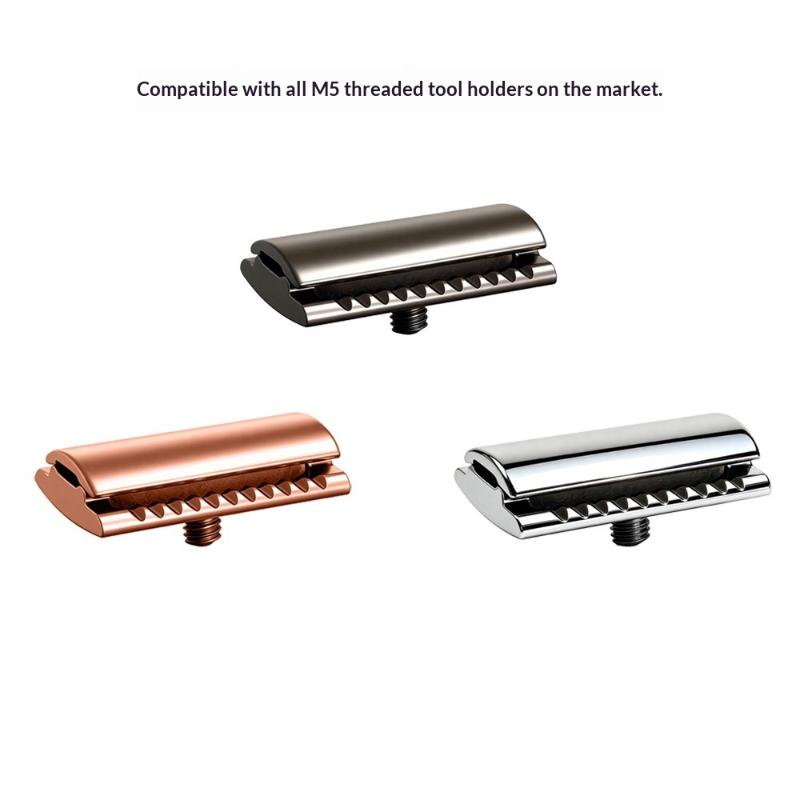 Safety Razor Handle - Mattschwarzer Einwegrasierer mit Lederetui für Zuhause