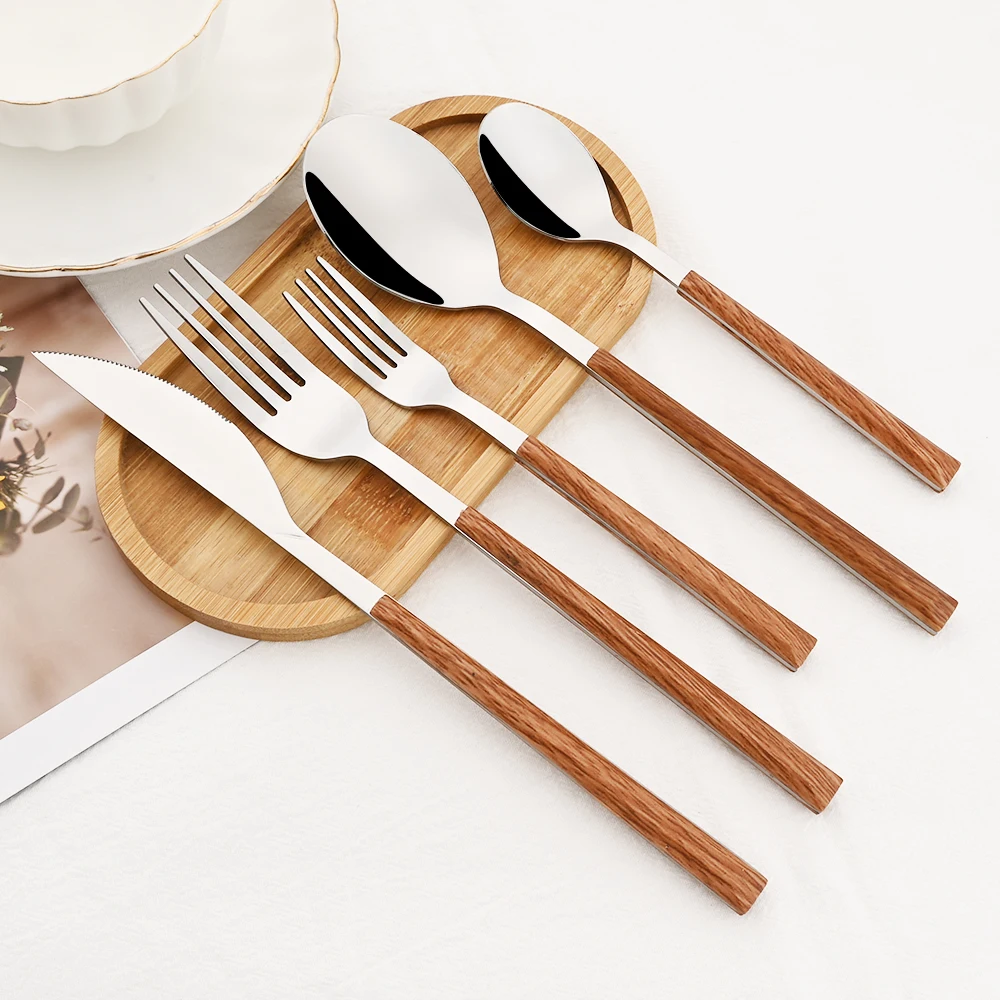 16/24/30Pcs Edelstahl Nachahmu – Bamboo Cutlery Bewertung und Preis