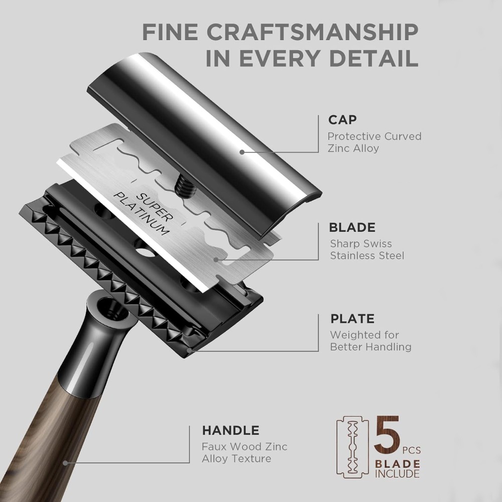 Hochwertiger Doppelklingen-Ras – Safety Razor Handle Bewertung und Preis